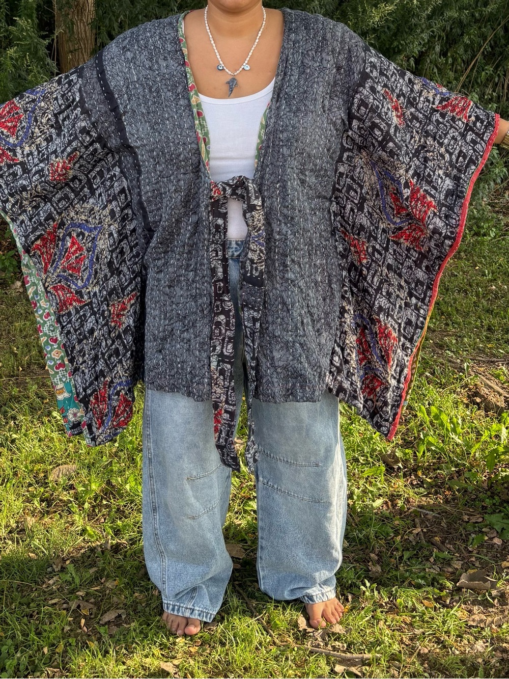 Butterfly shaped kantha kimono